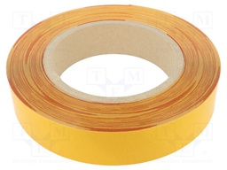 Tape: marking; white-red; L: 50m; W: 50mm; self-adhesive; PVC