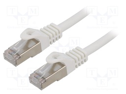 Patch cord; F/UTP; 6; stranded; CCA; PVC; white; Len: 0.25m; 26AWG