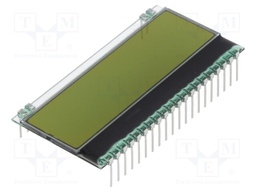 Display: LCD; alphanumeric; STN Positive; 8x1; yellow-green