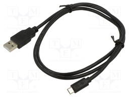 Cable; USB 2.0; USB A plug,USB B micro plug; 1m; black; Core: Cu
