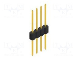 Connector: pin strips; pin header; male; PIN: 4; 1.27mm; THT; 1x4