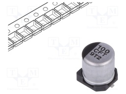 Capacitor: electrolytic; low impedance; 100uF; 16VDC; Case: C; FT