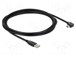 Cable; USB 2.0; USB A plug,USB B mini plug 90° left/right; 2m