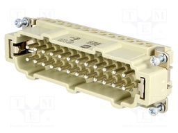 Connector: rectangular; male; Han E; PIN: 24; 24+PE; screw terminal