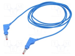 Test lead; 19A; banana plug 4mm,both sides; Len: 2m; blue