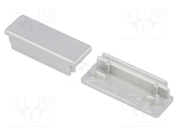 Cap for LED profiles; silver; ABS; Application: WIDE24
