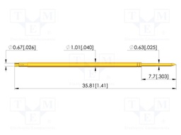Test needle; Spring compression: 4.3mm; 6.35mm; 3A; steel; dagger