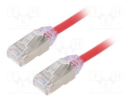 Patch cord; F/UTP,TX6A-28™; 6a; solid; Cu; LSZH; red; Len: 1m; 28AWG