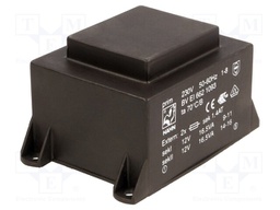 Transformer: encapsulated; 33VA; 230VAC; 12V; 12V; 1375mA; 1375mA