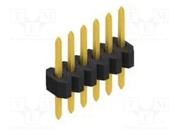 Connector: pin strips; pin header; male; PIN: 6; 1.27mm; THT; 1x6