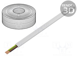 Wire: telecommunication cable; stranded; 4x28AWG; white; 100m
