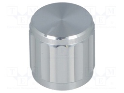Knob; with pointer; aluminium; Shaft d: 6.35mm; Ø15x15mm; silver