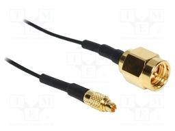 Cable; 120mm; MMCX male,SMA male; black; Øcable: 1.13mm; 50Ω