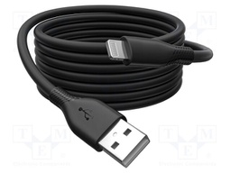 Cable; USB 2.0; Apple Lightning plug,USB A plug; nickel plated