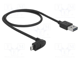 Cable; USB 2.0; gold-plated; 0.5m; black; 24AWG,28AWG; 480Mbps