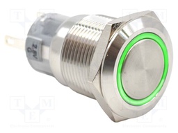 Switch: vandal resistant; Pos: 2; SPDT; 2A/24VDC; ON-(ON); green