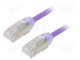 Patch cord; F/UTP,TX6A-28™; 6a; solid; Cu; LSZH; violet; Len: 1m
