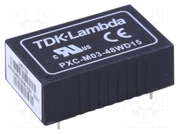 Converter: DC/DC; 3W; Uin: 18÷75V; Uout: 15VDC; Uout2: -15VDC; DIP24