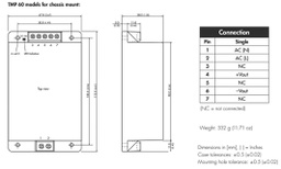 Converter: AC/DC; 60W; Uout: 24VDC; Iout: 2.5A; 84%; Series: TMP 60