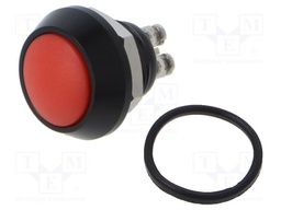 Vandal Resistant Switch, MMP0120 Series, 12 mm, SPST-NO, Off-(On), Round Raised, Red