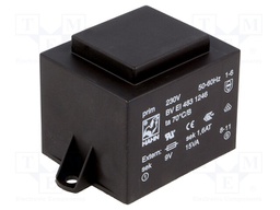 Transformer: encapsulated; 15VA; 230VAC; 9V; 1667mA; Mounting: PCB
