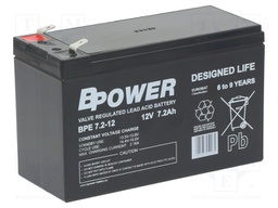 Re-battery: acid-lead; 12V; 7.2Ah; AGM; maintenance-free