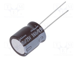 Capacitor: electrolytic; low impedance; THT; 560uF; 25VDC; ±20%