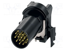 Connector: M12; contact insert; PIN: 17; 30V; angled; IP67; THT; 1.5A