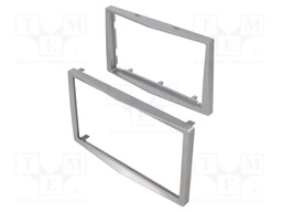 Radio mounting frame; Opel; 2 DIN; shiny silver,silver