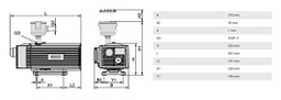 Vacuum pump; IP55; 48m3/h; 1.3kW; EVE-TR; 60Hz; 230VAC,460VAC