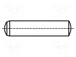 Cylindrical stud; hardened steel; BN 858; Ø: 3mm; L: 18mm; DIN 6325