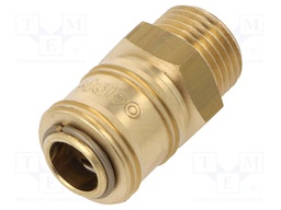 Quick connection coupling EURO; Mat: brass; Ext.thread: 1/2"