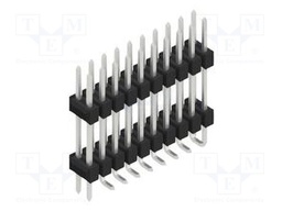 Connector: pin strips; pin header; male; PIN: 20; 2.54mm; SMT; 2x10