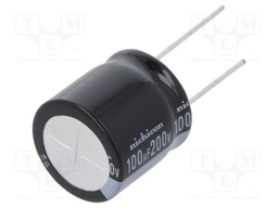Capacitor: electrolytic; THT; 100uF; 200VDC; Ø20x20mm; Pitch: 10mm