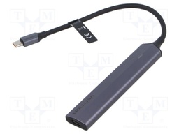 Hub USB; USB C socket x5,USB C plug; USB 3.2 Gen 2; grey