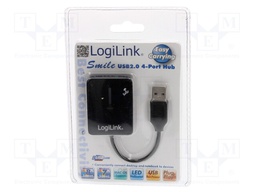 Hub USB; USB 1.1,USB 2.0; PnP; black; Number of ports: 4; 480Mbps