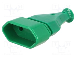 Connector: AC supply; socket; Layout: 2P; Type: flat; green; 250VAC