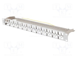 Patch panel; white; Number of ports: 48; rack 19"; RACK; Height: 1U