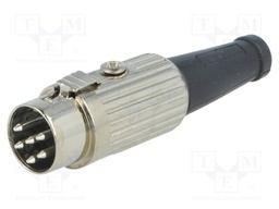 Plug; DIN; male; PIN: 6; Layout: 240°; straight; for cable; soldering