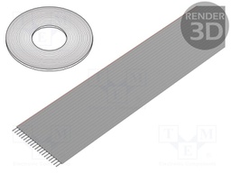 Wire: ribbon; 1.27mm; stranded; Cu; 20x26AWG; unshielded; PVC; grey
