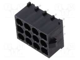 Socket; wire-board; male; MLX; 6.35mm; PIN: 12; Layout: 4x3; on PCBs