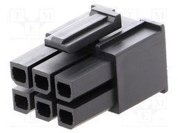 Plug; wire-board; female; Mega-Fit; 5.7mm; PIN: 6; Layout: 2x3; 23A