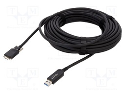 Cable; optical; USB A plug,USB B micro plug; 15m; black; 10Gbps