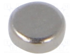 Magnet: permanent; neodymium; 800mN; Ø: 2.5mm; H: 1mm