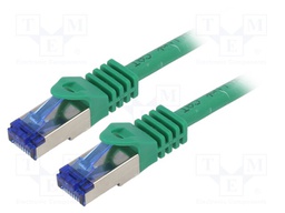 Patch cord; S/FTP; 6a; stranded; Cu; LSZH; green; 7.5m; 26AWG