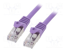Patch cord; F/UTP; 6; stranded; CCA; PVC; violet; Len: 5m; RJ45 plug
