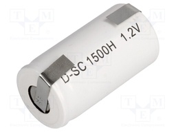 Re-battery: Ni-Cd; SubC; 1.2V; 1500mAh; Leads: soldering lugs