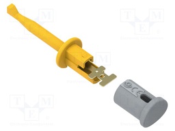 Clip-on probe; hook type; 6A; 60VDC; yellow; Contacts: brass; 30VAC