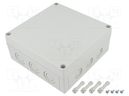 Enclosure: multipurpose; X: 180mm; Y: 180mm; Z: 75mm; MNX; grey; IK08