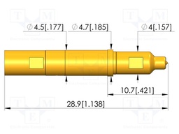Test needle; plug-in